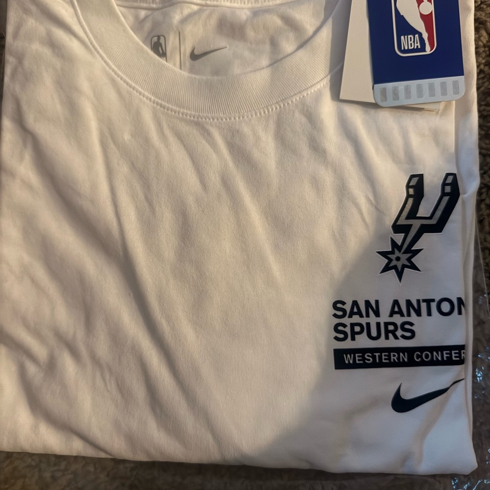 Nike White and Black San Antonio Spurs Tee